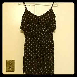 Black and white rose print dress